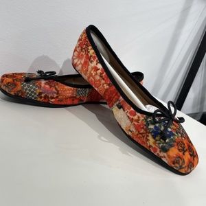 Floral Velvet Flats